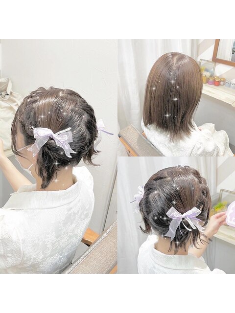 クラゲヘア　ショートヘアアレンジ