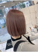 ボブヘアブラウンベージュカラー