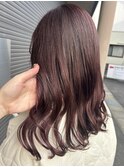 ラベンダー ツヤ髪スタイル ウェーブヘア