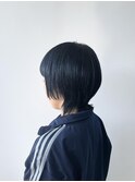 小顔ショート×ネイビーブルー【ブリーチ1～2回】