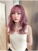 【天神美容室】ハイトーンカラー×ホワイトピンク×レイヤー