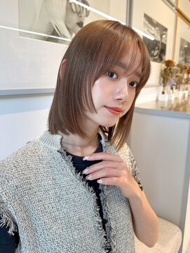 ラミ(L'ami) 【東 純平】姫カットレイヤー マロンベージュ 切りっぱなしボブ