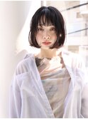 切りっぱなし/ぱっつん/前下がり/アッシュカラー/SOLセンター南