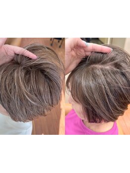 ≪白髪染めを使わずに明るくできる≫大人女性の新常識"脱白髪染めカラー"で上品なスタイルに◎