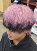 マッシュウルフピンクエンドカラーfifth原宿20代ブリーチカラー