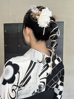 ヘアー アイス ルーチェ(HAIR ICI LUCE)&nbsp;ブリーチなしくすみベージュ冬カラーお呼ばれヘアアレンジ/今枝