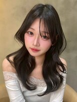 レーヴバイロンド 仙台(Reve by Lond) くびれレイヤーダークブルー韓国巻き髪質改善シースルー縮毛矯正