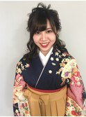袴ヘア ハーフアップ