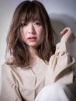 カバーヘア イヴ 戸頭店(COVER HAIR EVE) 斜めバング×無造作カールのモテふわミディw戸頭20代30代40代