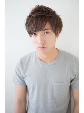 メンズサロン エクシア ブラト(brat) ミディアムルーズマッシュ×アッシュブラック×30代/40代