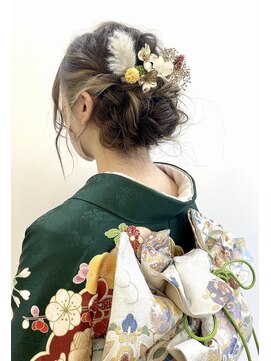 グランアージュ 柏西口店(grandage) 成人式 卒業式 振袖 袴 ヘアセット/アレンジ/編み込み/黒髪/柏