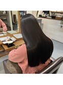 艶髪ストレート×ロング×アッシュブラウン×髪質改善【広島】