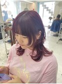 顔周りレイヤー×チェリーピンクカラー