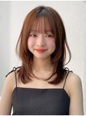 小顔 フェミニンロング メルティーカラー 似合わせカット"