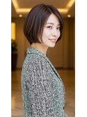 大人ボブ/40代ボブ/50代ボブ/明るい白髪染め/ヘッドスパ