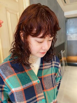 ボコカ(bococa) 【macana指名】オレンジブラウン ミディアムウェーブ