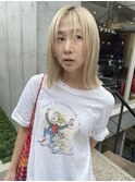 抜きっぱなしブリーチ＋ロブヘア