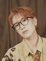 オーシャントーキョー 心斎橋(OCEAN TOKYO WEST)&nbsp;メンズヘアセンターパートオレンジカラー毛流れカジュアルヘア