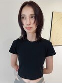 顔まわりカット×チェリーレッド