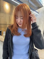 ロマリア(Lomalia)&nbsp;Lomalia表参道ケアブリーチダブルカラーオレンジカラー