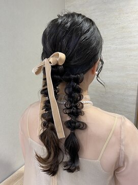 ランリ 金山 名古屋(Ranri) 【編みおろしツインポニー】　金山/名古屋/東別院/ヘアアレンジ