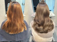 リベラルヘアー(Liberal hair)の雰囲気（olive beige｛before/after｝赤みや黄色み無くす☆）