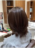 ミディアムレイヤーベージュブラウン