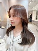 韓国風前髪×チョコレートカラー【髪質改善/新宿/大人ガーリー】