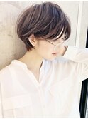 大人可愛い小顔ひし形クビレ丸みボブ20代30代40代大人ショート
