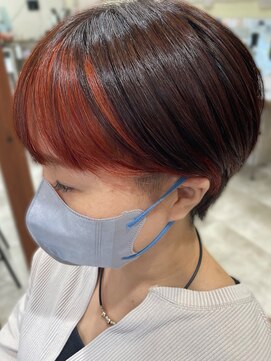 アンジュ 篠ノ井店(ange) 20代30代40代オレンジブラウンインナーカラー