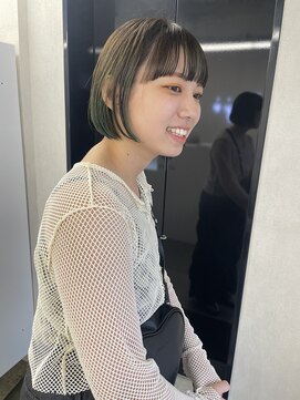 キジ(kiji) green roots color #久屋大通#丸の内##伏見#ブリーチカラー
