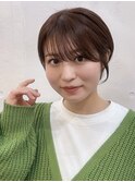 くびれ アプリコットオレンジ 夏のヘアアレンジハイライトカラー