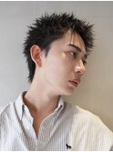 メンズスパイキーショートピンパーマ