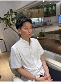 センターパートメンズ梅田オールバック