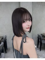 ロンドリゼル 札幌(Lond RiseL)&nbsp;オリーブグレー/前髪/ボブ/マロンベージュ/レイヤーカット/小顔