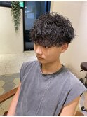 波巻きツイストスパイラル/刈り上げセンターパート/溝の口