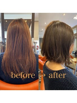 アヴァンス 北花田店(AVANCE) 【#ラベージュカラー】×切りっぱなし外ハネ