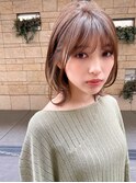 【藤原三知代】小顔レイヤーカットの外ハネアッシュブラウン