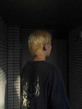 ウェルネス(Wellness) スキンフェード、金髪、センターパート、サイドパート