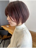 小顔シフォンベージュ美髪ショート