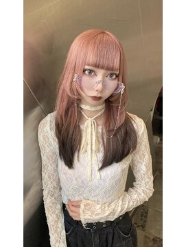 ジルバイジゼル(JILL by GiseL) ピンクベージュ×裾ブラウン