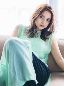 ミット バイ ツリー 吉祥寺(mit by tree) フェイスフレーミングくすみベージュ韓国風巻き細目ハイライト