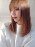 自然なツヤ感が魅力◎素髪風ストレート