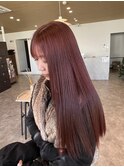 髪質改善カラー艶感ストレート