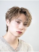 韓国ヘアカルマニュアンスコンマバングセンターパート黒髪ウルフ