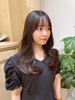 ワンカール ロングレイヤー シースルーバング  顔まわりカット