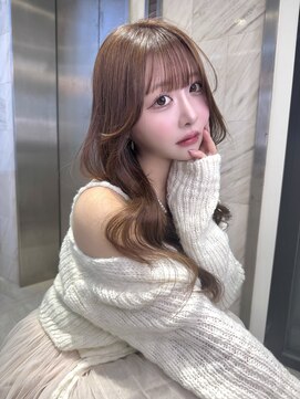 リリー(Lilley) ピンクブラウン×小顔レイヤー×韓国風巻き×髪質改善