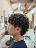 メンズマッシュウルフパーマ