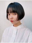 小顔似合わせカット/黒髪ナチュラルショートボブ【銀座駅】