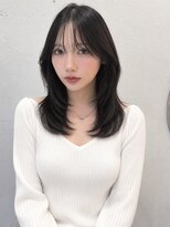 シー バイ ロンド 新宿(Sea by Lond)&nbsp;ワンホンレイヤ ー×ダークブルー[デジタルパーマ/ボブ/韓国]